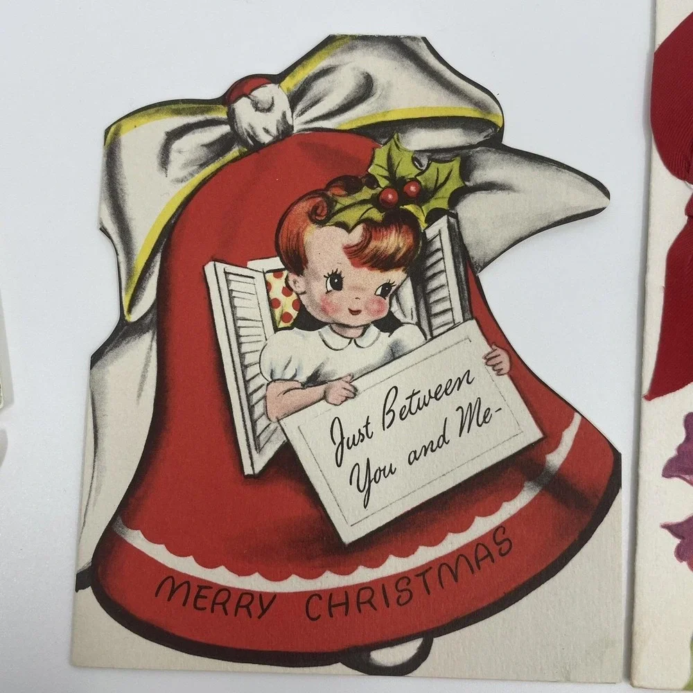 Vintage Greeting Card‎ Lot 5pc 1951 Calendar Hallmark Valentine Mother Christmas